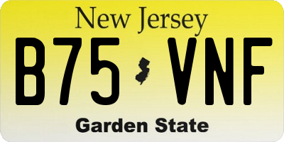 NJ license plate B75VNF