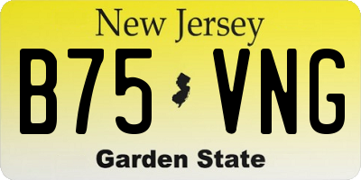 NJ license plate B75VNG