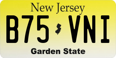 NJ license plate B75VNI