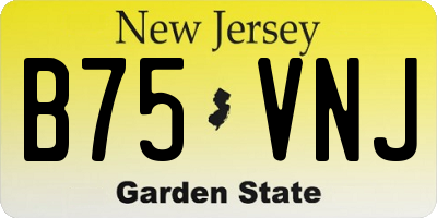 NJ license plate B75VNJ