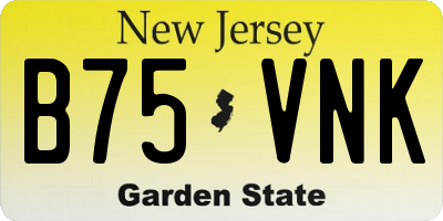 NJ license plate B75VNK