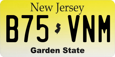 NJ license plate B75VNM
