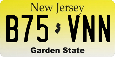 NJ license plate B75VNN