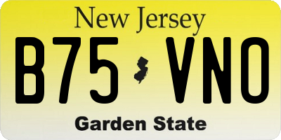 NJ license plate B75VNO