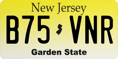 NJ license plate B75VNR