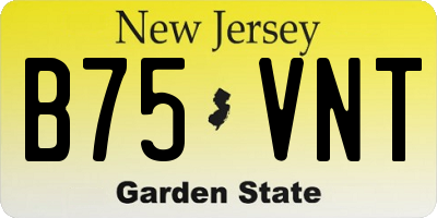 NJ license plate B75VNT
