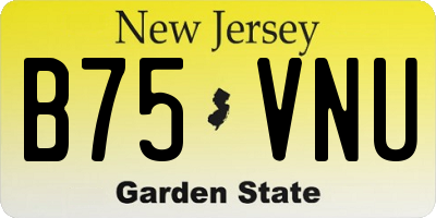 NJ license plate B75VNU