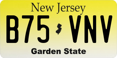 NJ license plate B75VNV