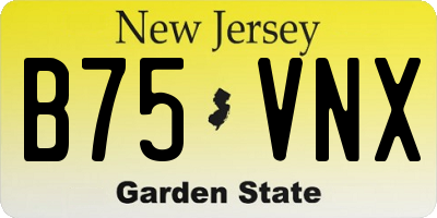 NJ license plate B75VNX