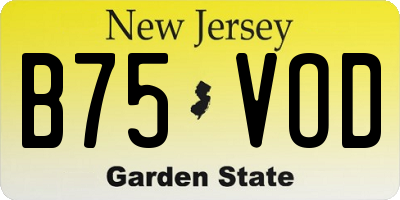 NJ license plate B75VOD