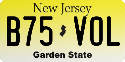 NJ license plate B75VOL