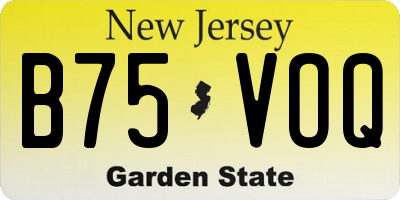 NJ license plate B75VOQ