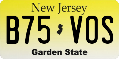 NJ license plate B75VOS