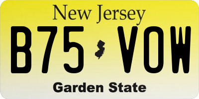 NJ license plate B75VOW