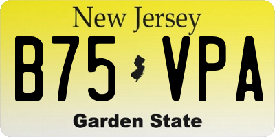 NJ license plate B75VPA