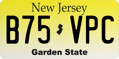 NJ license plate B75VPC