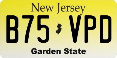 NJ license plate B75VPD