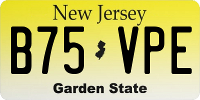 NJ license plate B75VPE
