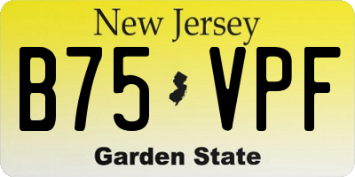 NJ license plate B75VPF