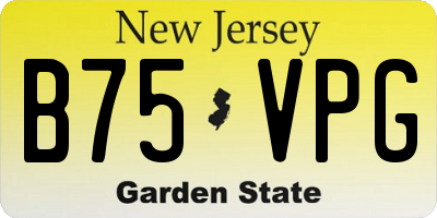 NJ license plate B75VPG