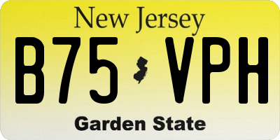 NJ license plate B75VPH
