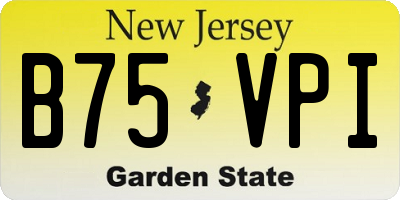 NJ license plate B75VPI
