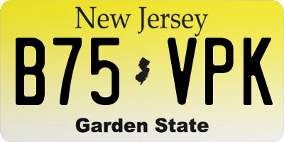 NJ license plate B75VPK