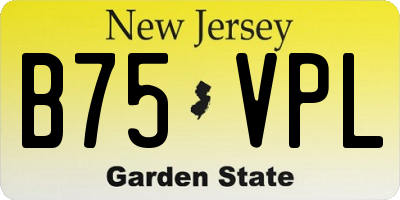 NJ license plate B75VPL