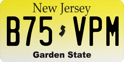 NJ license plate B75VPM
