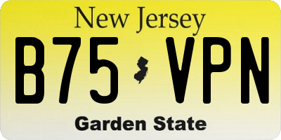 NJ license plate B75VPN