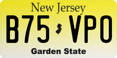 NJ license plate B75VPO