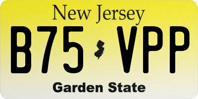NJ license plate B75VPP