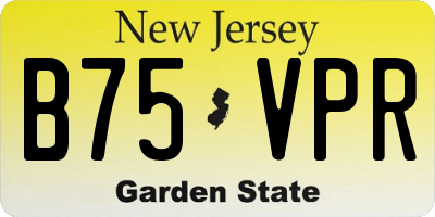 NJ license plate B75VPR