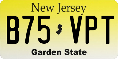 NJ license plate B75VPT