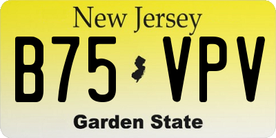 NJ license plate B75VPV
