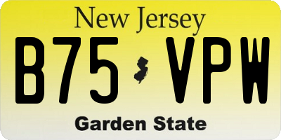 NJ license plate B75VPW