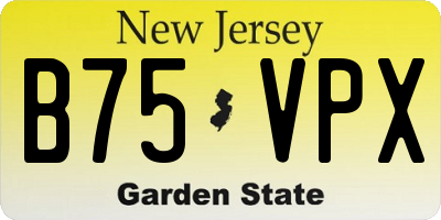 NJ license plate B75VPX
