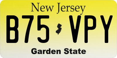 NJ license plate B75VPY