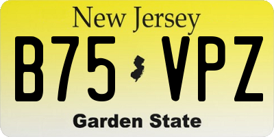 NJ license plate B75VPZ