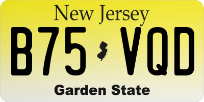 NJ license plate B75VQD