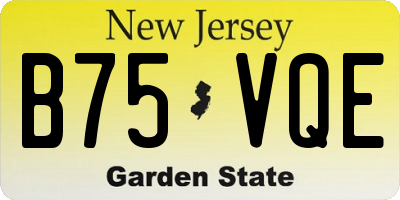 NJ license plate B75VQE