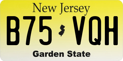 NJ license plate B75VQH