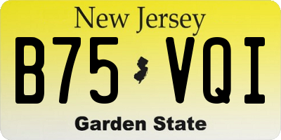 NJ license plate B75VQI