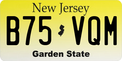 NJ license plate B75VQM