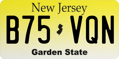 NJ license plate B75VQN