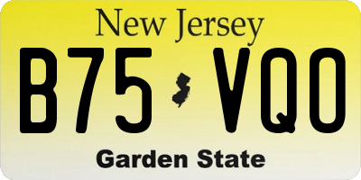 NJ license plate B75VQO