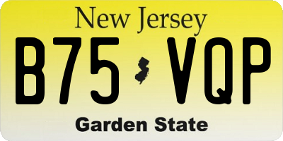 NJ license plate B75VQP