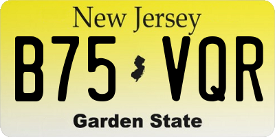 NJ license plate B75VQR