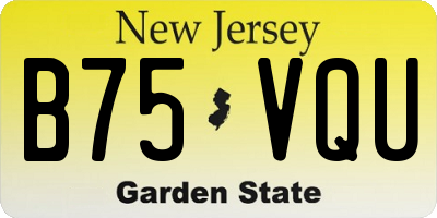 NJ license plate B75VQU