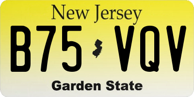 NJ license plate B75VQV